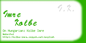 imre kolbe business card